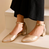 THE VIENNA - Champagne Gold Pointed Toe Strappy Heels